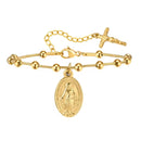 PULSEIRA ROSÁRIO BANHADO A OURO PARA MULHERES E MENINAS -  VNOX
