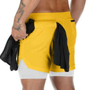 SHORTS 2 EM 1 MASCULINO DRY-FIT - COMPRESSÃO - BOLSO OCULTO - TECNOLOGIA DE COMPRESSÃO INTELIGENTE