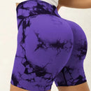 Shorts de Yoga Tie-Dye Feminino – Alta Elasticidade, Push Up - FlexWave