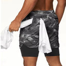 SHORTS 2 EM 1 MASCULINO DRY-FIT - COMPRESSÃO - BOLSO OCULTO - TECNOLOGIA DE COMPRESSÃO INTELIGENTE