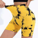 Shorts de Yoga Tie-Dye Feminino – Alta Elasticidade, Push Up - FlexWave
