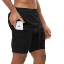 SHORTS 2 EM 1 MASCULINO DRY-FIT - COMPRESSÃO - BOLSO OCULTO - TECNOLOGIA DE COMPRESSÃO INTELIGENTE