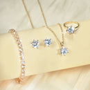 CONJUNTO 5 PEÇAS COM ZIRCÔNIA - CRYSTAL ELEGANCE