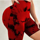 Shorts de Yoga Tie-Dye Feminino – Alta Elasticidade, Push Up - FlexWave