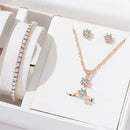 CONJUNTO 5 PEÇAS COM ZIRCÔNIA - CRYSTAL ELEGANCE