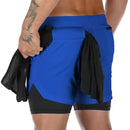 SHORTS 2 EM 1 MASCULINO DRY-FIT - COMPRESSÃO - BOLSO OCULTO - TECNOLOGIA DE COMPRESSÃO INTELIGENTE