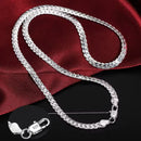 Colar em Prata 925 Corrente Lateral Unissex -  Silver Flow