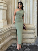 Vestido Longo Sexy com Fenda Lateral & Sem Costas - Maxi Dress