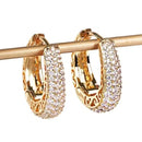 Brincos Argola Dourada com Zircônias - HUITAN