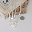 Colar Coração Banhado a Prata com Corrente Figaro - HEARTBEAT