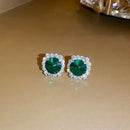 Conjunto Luxuoso de Colar e Brincos com Cristal Verde - FYUAN