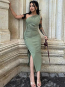 Vestido Longo Sexy com Fenda Lateral & Sem Costas - Maxi Dress