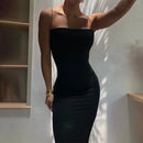 Vestido Longo Feminino Sexy com Alças Finas Sem Costas - Glow Dress