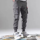 Calça Cargo Masculina 2025 – Casual, Solta, Vários Bolsos e Cós Elástico