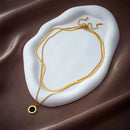 Colar Dupla Camada com Medalhão de Algarismos Romanos - DIEYURO