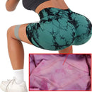 Shorts de Yoga Tie-Dye Feminino – Alta Elasticidade, Push Up - FlexWave