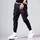 Calça Cargo Masculina 2025 – Casual, Solta, Vários Bolsos e Cós Elástico
