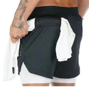 SHORTS 2 EM 1 MASCULINO DRY-FIT - COMPRESSÃO - BOLSO OCULTO - TECNOLOGIA DE COMPRESSÃO INTELIGENTE