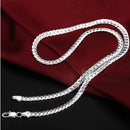 Colar em Prata 925 Corrente Lateral Unissex -  Silver Flow
