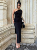 Vestido Longo Sexy com Fenda Lateral & Sem Costas - Maxi Dress