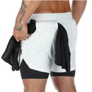 SHORTS 2 EM 1 MASCULINO DRY-FIT - COMPRESSÃO - BOLSO OCULTO - TECNOLOGIA DE COMPRESSÃO INTELIGENTE