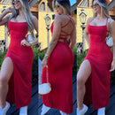 Vestido Longo ELEGANCE 2025 – Costa Nua Cruzada, Ajuste Perfeito e Toque Luxuoso