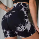 Shorts de Yoga Tie-Dye Feminino – Alta Elasticidade, Push Up - FlexWave