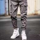 Calça Cargo Masculina 2025 – Casual, Solta, Vários Bolsos e Cós Elástico