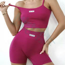 CONJUNTO FITNESS SEM COSTURA - Top e Short em Tecido Canelado Premium Sweat Baby