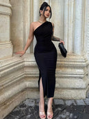Vestido Longo Sexy com Fenda Lateral & Sem Costas - Maxi Dress