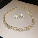 Conjunto Luxuoso de Colar e Brincos com Cristal Verde - FYUAN