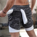 SHORTS 2 EM 1 MASCULINO DRY-FIT - COMPRESSÃO - BOLSO OCULTO - TECNOLOGIA DE COMPRESSÃO INTELIGENTE