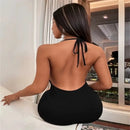Vestido Curto HALTER BOW – Estilo Europeu 2025, Sexy, Leve e Sofisticado
