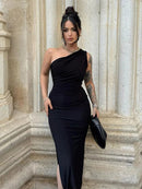 Vestido Longo Sexy com Fenda Lateral & Sem Costas - Maxi Dress