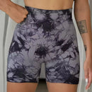 Shorts de Yoga Tie-Dye Feminino – Alta Elasticidade, Push Up - FlexWave