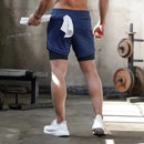 SHORTS 2 EM 1 MASCULINO DRY-FIT - COMPRESSÃO - BOLSO OCULTO - TECNOLOGIA DE COMPRESSÃO INTELIGENTE