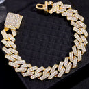 Pulseira Miami Cuban com Rhinestones 14MM - SUBOLLOW