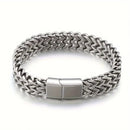 Pulseira em Aço Inoxidável Trançado com Fivela Magnética - STEEL WEAVE