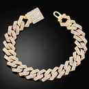 Pulseira Miami Cuban com Rhinestones 14MM - SUBOLLOW