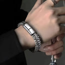 Pulseira em Aço Inoxidável Trançado com Fivela Magnética - STEEL WEAVE