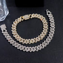 Pulseira Miami Cuban com Rhinestones 14MM - SUBOLLOW