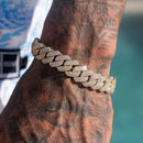 Pulseira Miami Cuban com Rhinestones 14MM - SUBOLLOW