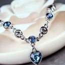 Pulseira da Sorte com Coração em Cristal Azul  – LUMINA