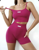 CONJUNTO FITNESS SEM COSTURA - Top e Short em Tecido Canelado Premium Sweat Baby