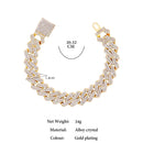 Pulseira Miami Cuban com Rhinestones 14MM - SUBOLLOW