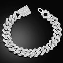Pulseira Miami Cuban com Rhinestones 14MM - SUBOLLOW