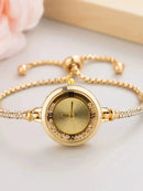 Relógio de Pulso Feminino com Pulseira Dourada - ELEGANCE MINI