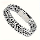 Pulseira em Aço Inoxidável Trançado com Fivela Magnética - STEEL WEAVE