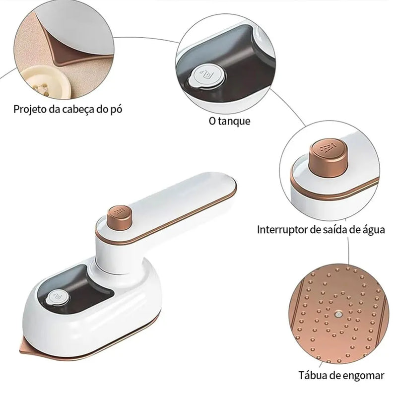 Mini Ferro de Passar Roupas Portátil - FlexiPress