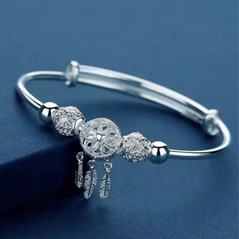 Pulseira Pavão em Prata 925 com Tela Aberta - SAYURI